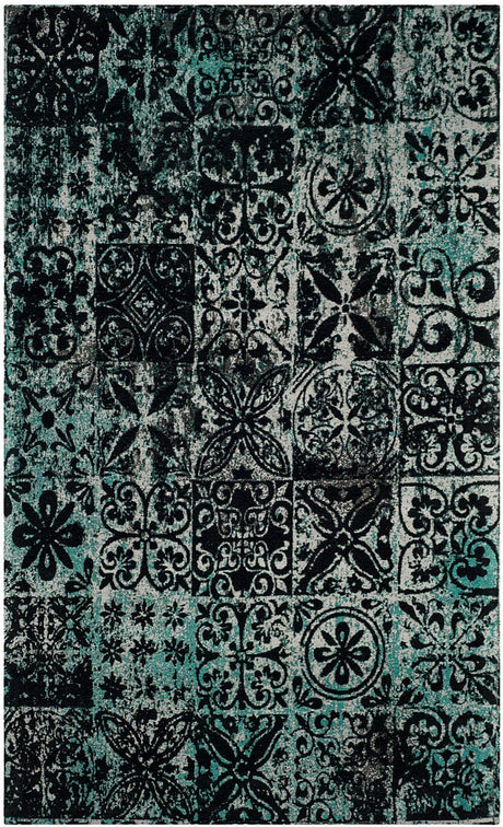 Safavieh Classic Vintage Clv221A Teal / Black Rugs - Safavieh - clv221a - 3