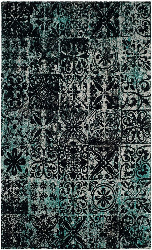 Safavieh Classic Vintage Clv221A Teal / Black Rugs - Safavieh - clv221a - 3