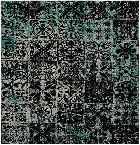 Safavieh Classic Vintage Clv221A Teal / Black Rugs - Safavieh - clv221a - 6sq