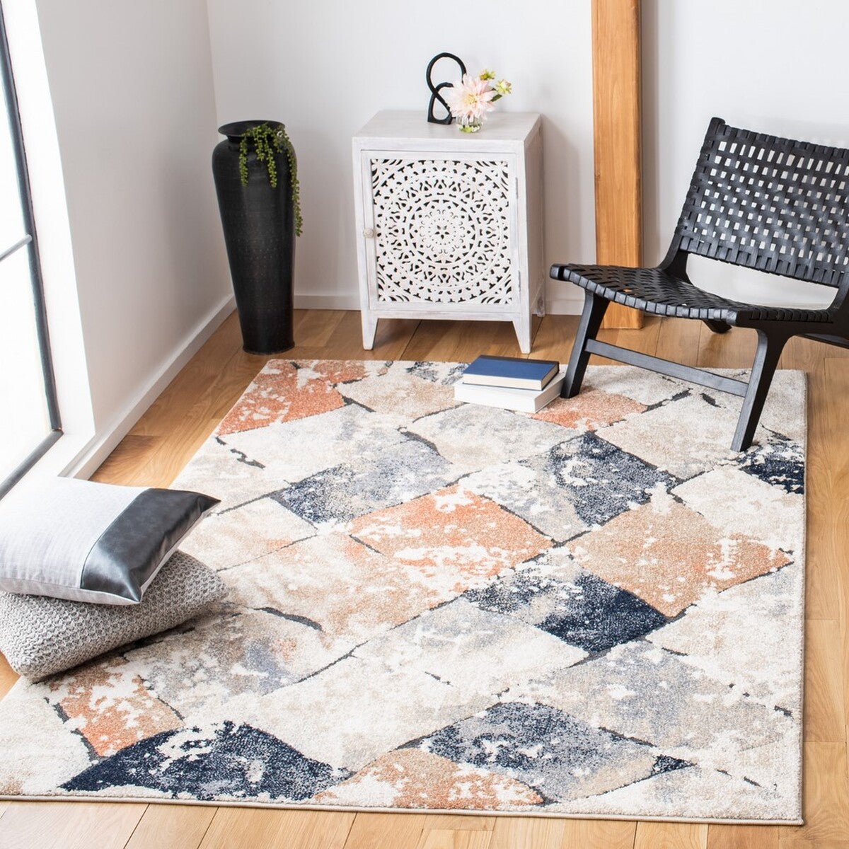 Safavieh Coppertone Cpn327A Ivory/Navy Rugs - Safavieh - cpn327a - 4