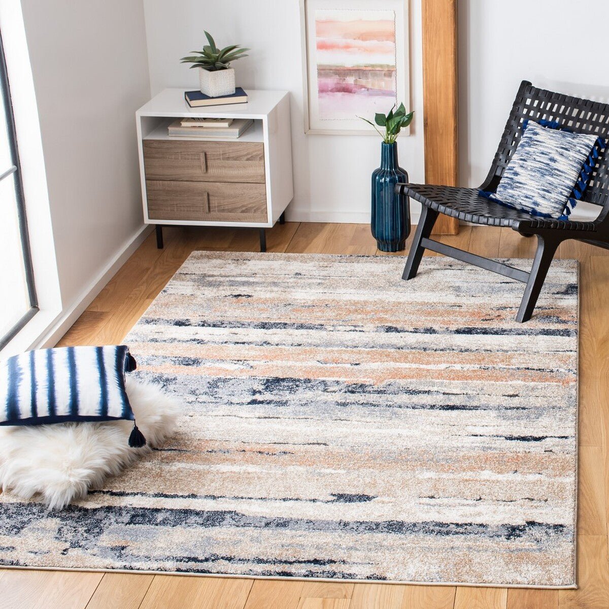 Safavieh Coppertone Cpn351A Ivory/Navy Rugs - Safavieh - cpn351a - 4