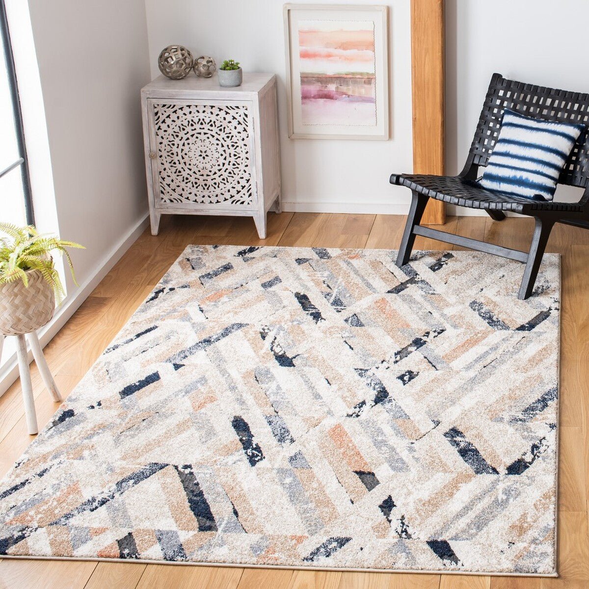 Safavieh Coppertone Cpn356A Ivory/Navy Rugs - Safavieh - cpn356a - 4