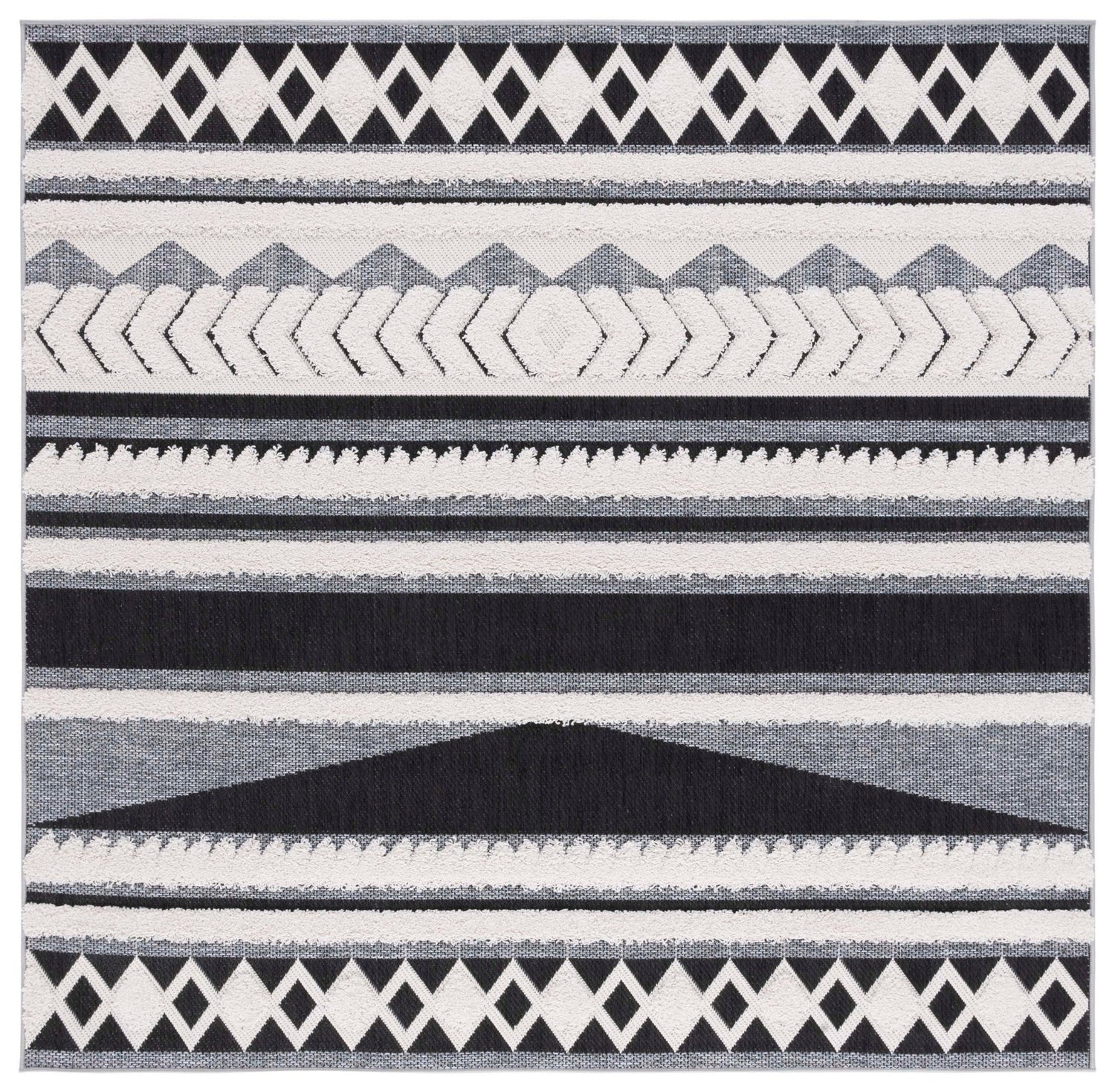 Safavieh Cottage Cot204A Ivory/Black Rug - Safavieh - cot204a - 7sq