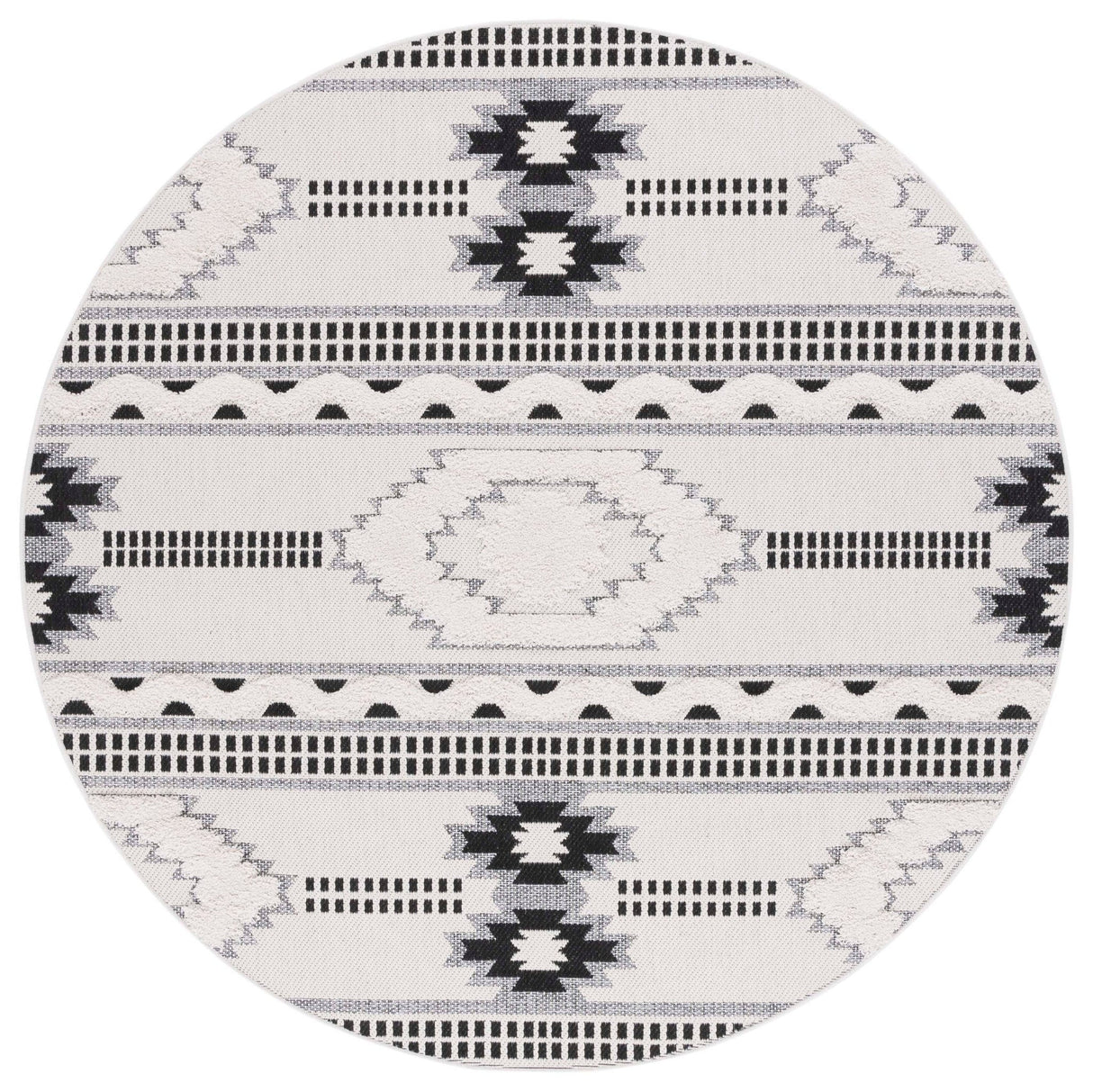 Safavieh Cottage Cot206B Ivory/Black Rug - Safavieh - cot206b - 7r