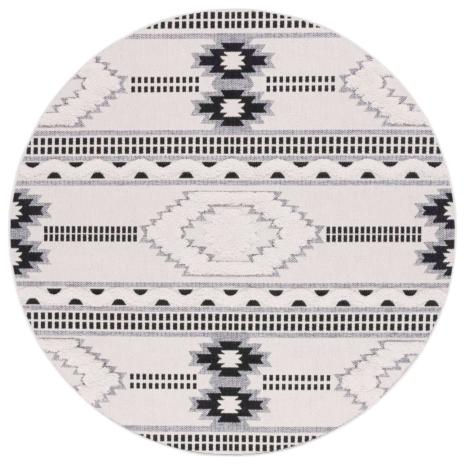 Safavieh Cottage Cot206B Ivory/Black Rug - Safavieh - cot206b - 7r