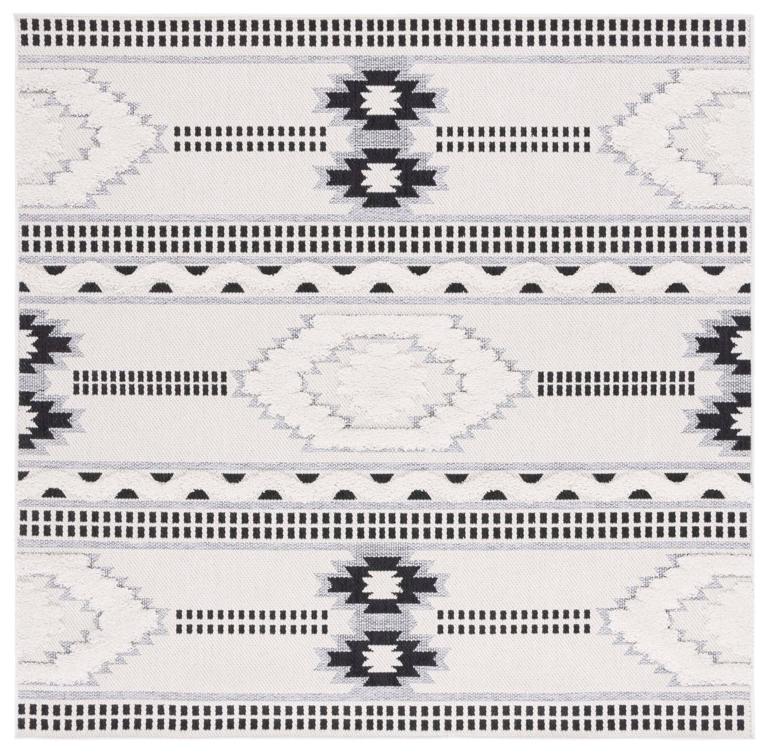Safavieh Cottage Cot206B Ivory/Black Rug - Safavieh - cot206b - 7sq