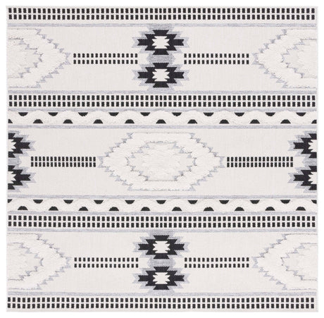 Safavieh Cottage Cot206B Ivory/Black Rug - Safavieh - cot206b - 7sq
