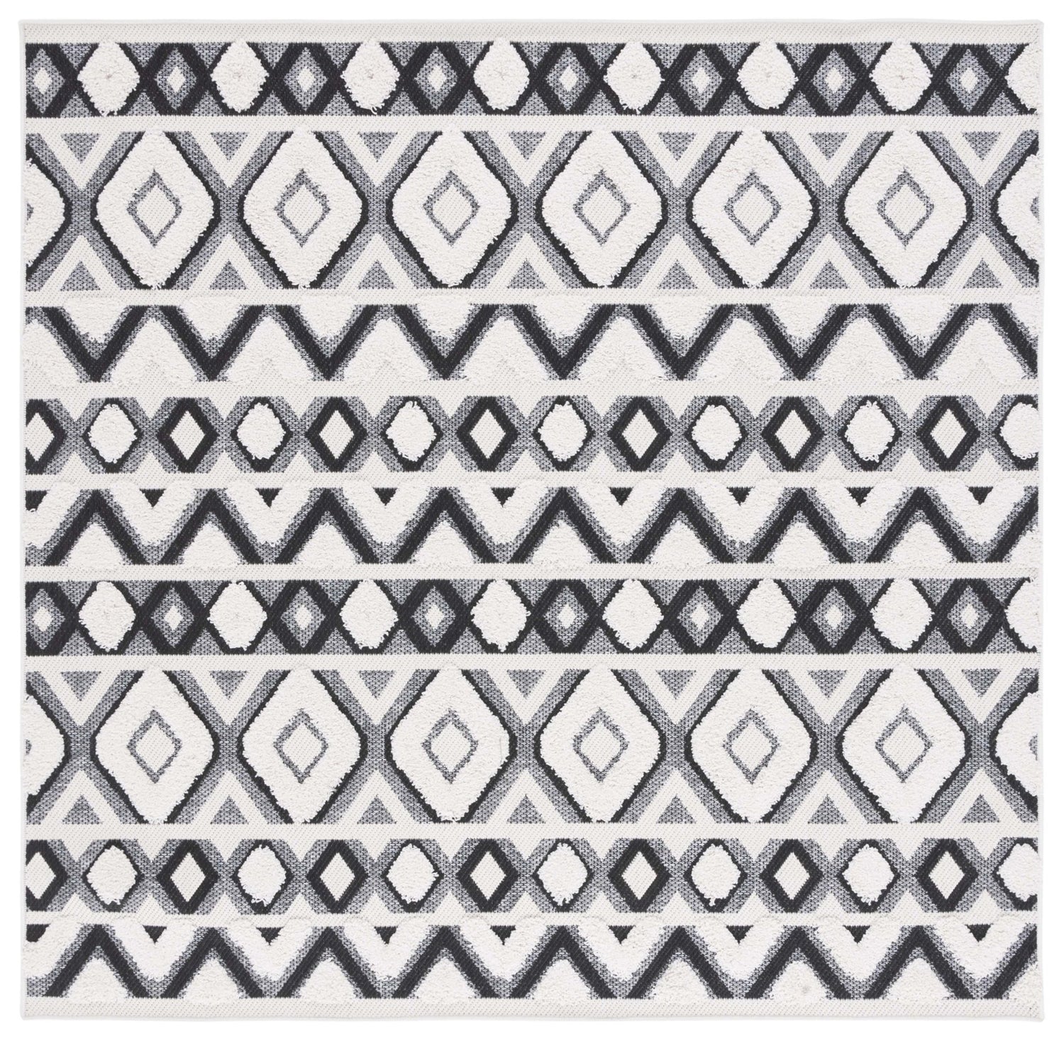 Safavieh Cottage Cot210B Ivory/Black Rug - Safavieh - cot210b - 7sq