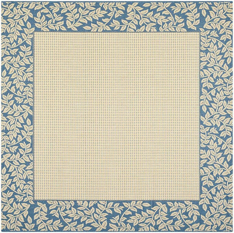 Safavieh Courtyard cy0727 - 3101 Natural / Blue Rugs - Safavieh - cy0727 - 3101 - 7sq