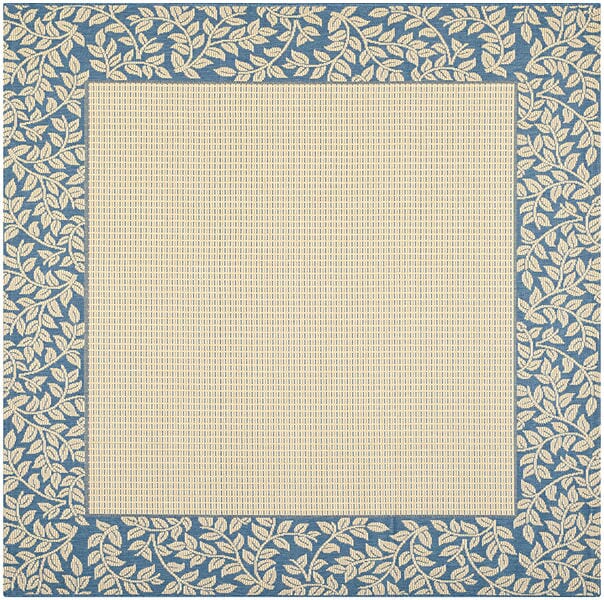 Safavieh Courtyard cy0727 - 3101 Natural / Blue Rugs - Safavieh - cy0727 - 3101 - 7sq