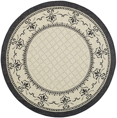 Safavieh Courtyard cy0901 - 3901 Sand / Black Rugs - Safavieh - cy0901 - 3901 - 8r