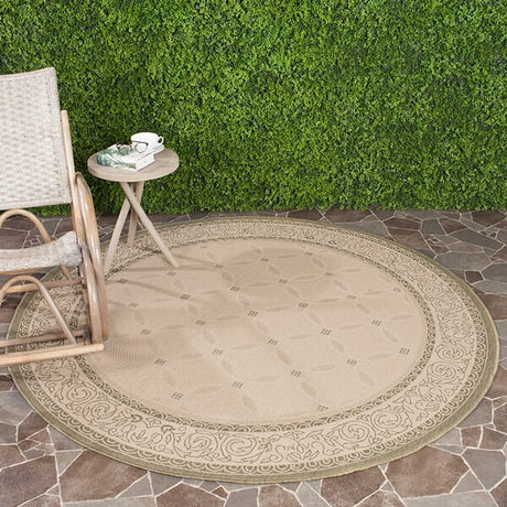 Safavieh Courtyard cy1502 - 1e01 Natural / Olive Rugs - Safavieh - cy1502 - 1e01 - 5r