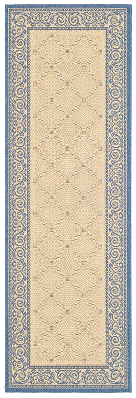 Safavieh Courtyard Cy1502 - 3101 Natural / Blue Rugs - Safavieh - cy1502 - 3101 - 27