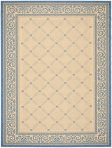 Safavieh Courtyard Cy1502 - 3101 Natural / Blue Rugs - Safavieh - cy1502 - 3101 - 5r