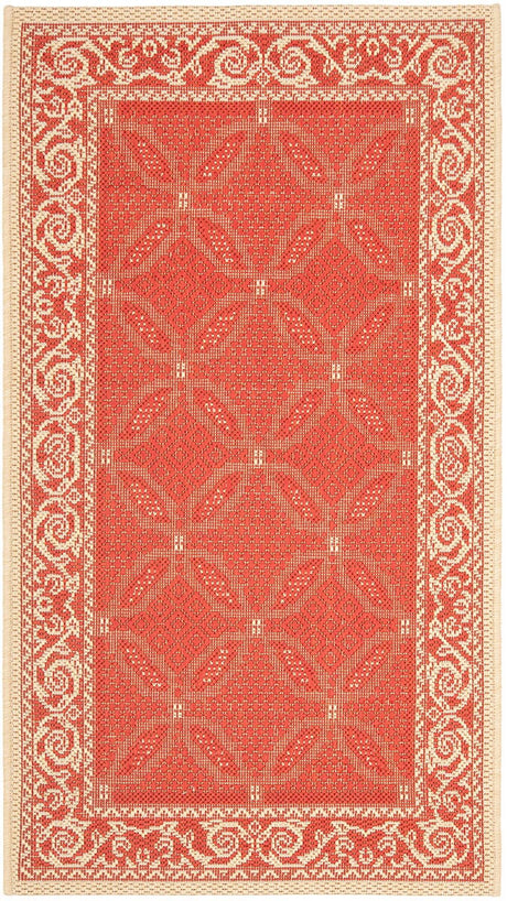 Safavieh Courtyard Cy1502 - 3707 Red / Natural Rugs - Safavieh - cy1502 - 3707 - 5r