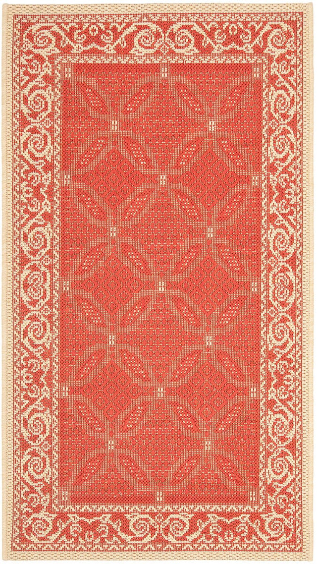 Safavieh Courtyard Cy1502 - 3707 Red / Natural Rugs - Safavieh - cy1502 - 3707 - 5r