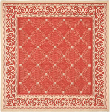 Safavieh Courtyard Cy1502 - 3707 Red / Natural Rugs - Safavieh - cy1502 - 3707 - 7sq
