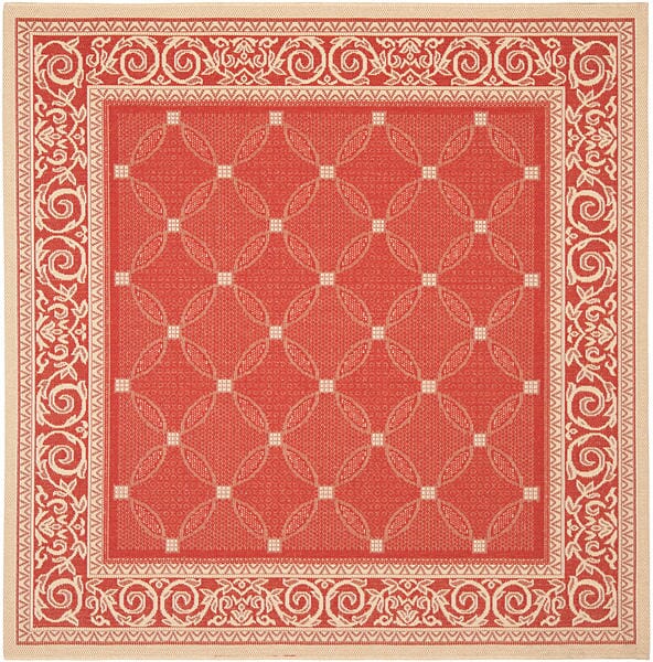 Safavieh Courtyard Cy1502 - 3707 Red / Natural Rugs - Safavieh - cy1502 - 3707 - 7sq