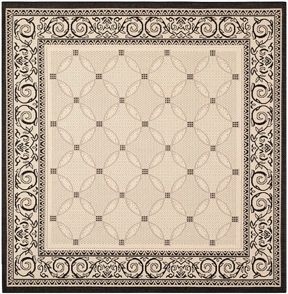 Safavieh Courtyard cy1502 - 3901 Sand / Black Rugs - Safavieh - cy1502 - 3901 - 7sq