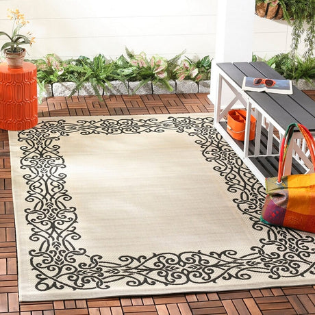 Safavieh Courtyard cy1588 - 3901 Sand / Black Rugs - Safavieh - cy1588 - 3901 - 2