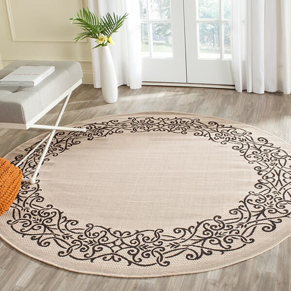 Safavieh Courtyard cy1588 - 3901 Sand / Black Rugs - Safavieh - cy1588 - 3901 - 7sq