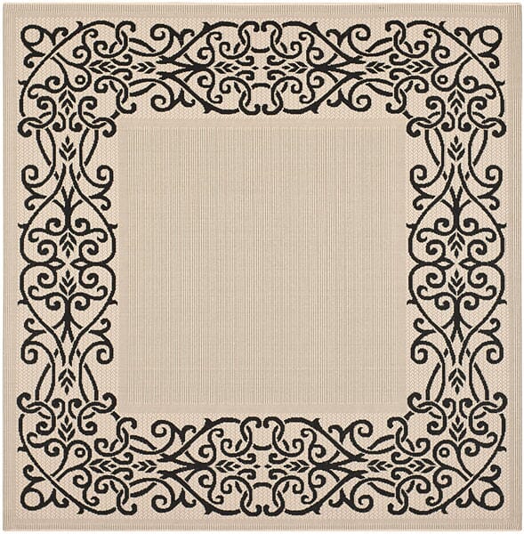 Safavieh Courtyard cy1588 - 3901 Sand / Black Rugs - Safavieh - cy1588 - 3901 - 7sq