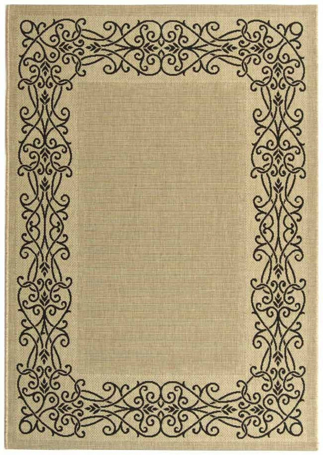 Safavieh Courtyard cy1588 - 3901 Sand / Black Rugs - Safavieh - cy1588 - 3901 - 7sq