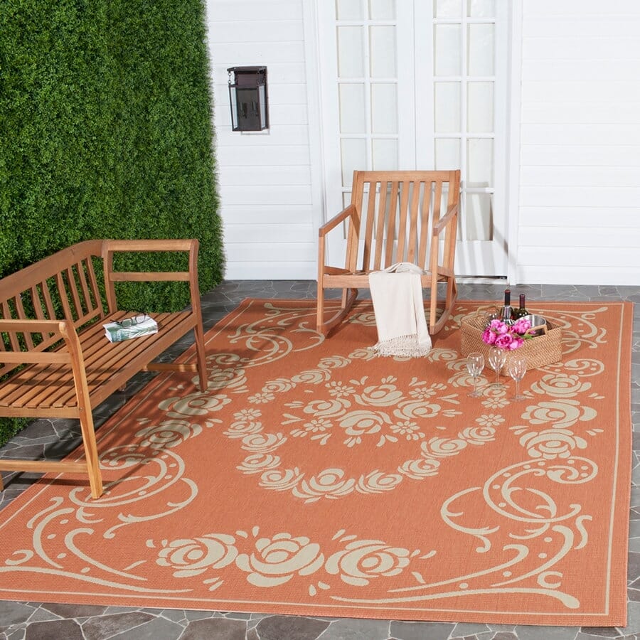 Safavieh Courtyard cy1893 - 3202 Terracotta / Natural Rugs - Safavieh - cy1893 - 3202 - 2