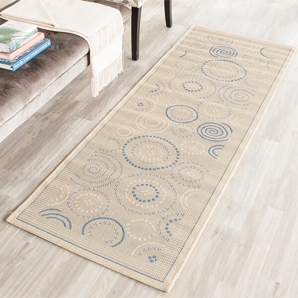 Safavieh Courtyard cy1906 - 3101 Natural / Blue Rugs - Safavieh - cy1906 - 3101 - 5r