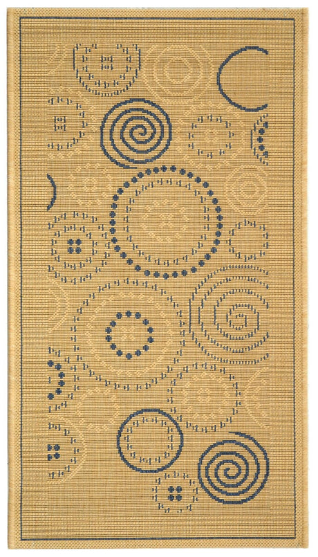 Safavieh Courtyard cy1906 - 3101 Natural / Blue Rugs - Safavieh - cy1906 - 3101 - 5r