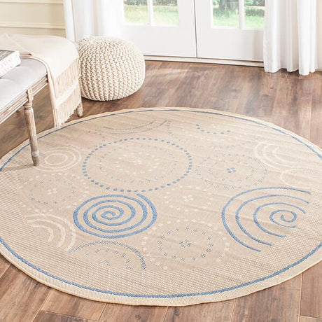 Safavieh Courtyard cy1906 - 3101 Natural / Blue Rugs - Safavieh - cy1906 - 3101 - 5r