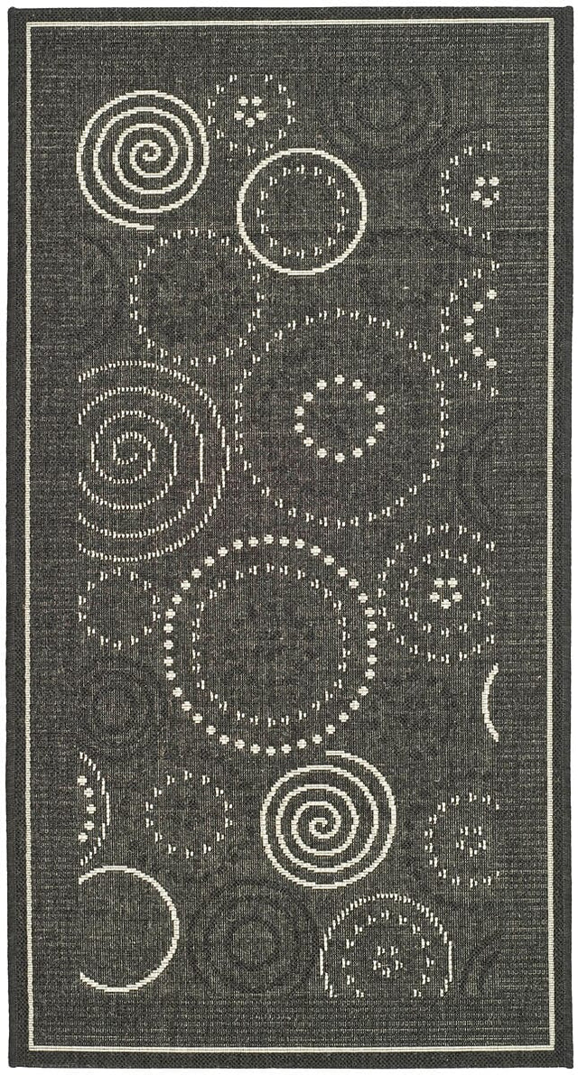 Safavieh Courtyard cy1906 - 3908 Black / Sand Rugs - Safavieh - cy1906 - 3908 - 5r