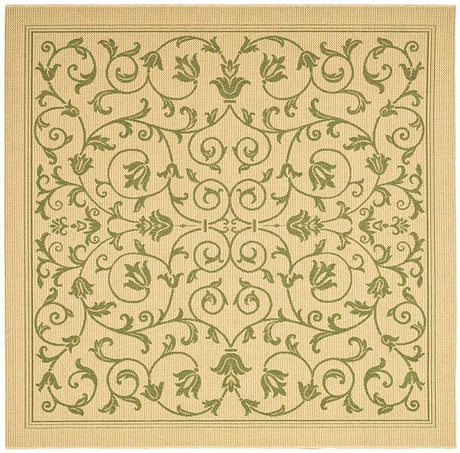 Safavieh Courtyard cy2098 - 1e01 Natural / Olive Rugs - Safavieh - cy2098 - 1e01 - 7sq