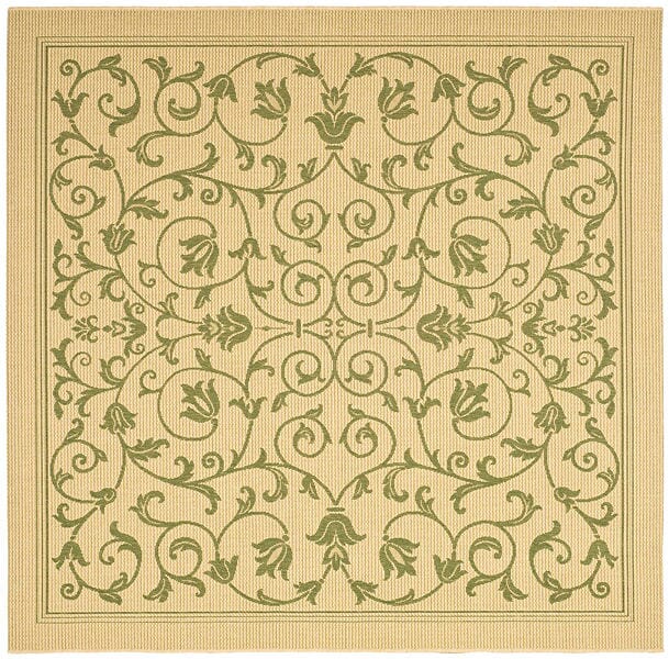 Safavieh Courtyard cy2098 - 1e01 Natural / Olive Rugs - Safavieh - cy2098 - 1e01 - 7sq