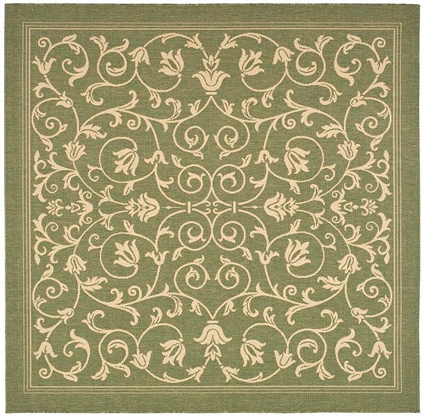 Safavieh Courtyard cy2098 - 1e06 Olive / Natural Rugs - Safavieh - cy2098 - 1e06 - 7sq