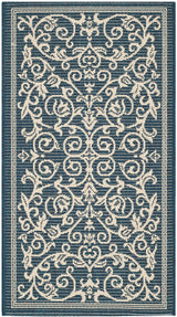 Safavieh Courtyard Cy2098 - 268 Navy / Beige Rugs - Safavieh - cy2098 - 268 - 5r