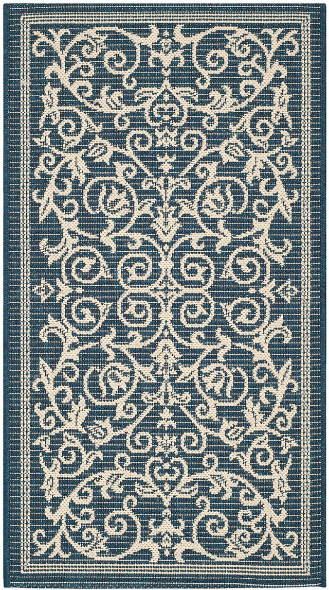 Safavieh Courtyard Cy2098 - 268 Navy / Beige Rugs - Safavieh - cy2098 - 268 - 5r