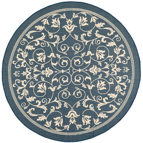 Safavieh Courtyard Cy2098 - 268 Navy / Beige Rugs - Safavieh - cy2098 - 268 - 5r