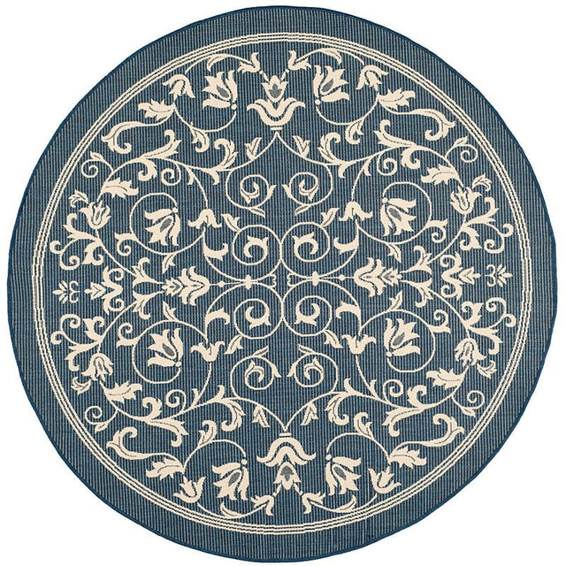 Safavieh Courtyard Cy2098 - 268 Navy / Beige Rugs - Safavieh - cy2098 - 268 - 5r