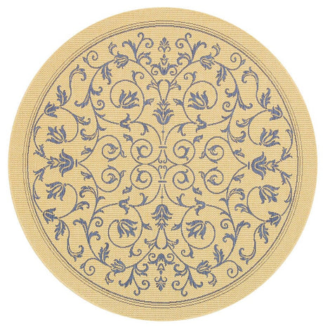 Safavieh Courtyard cy2098 - 3101 Natural / Blue Rugs - Safavieh - cy2098 - 3101 - 6