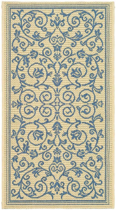 Safavieh Courtyard cy2098 - 3101 Natural / Blue Rugs - Safavieh - cy2098 - 3101 - 6