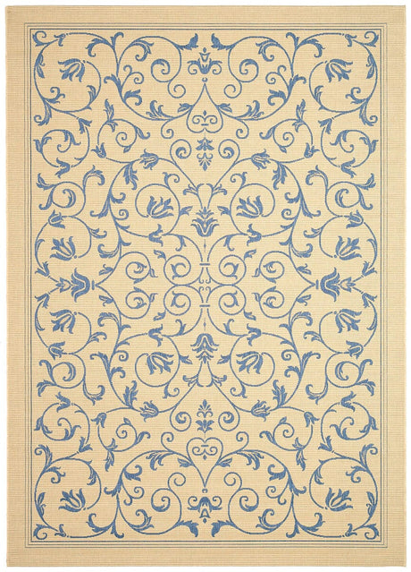 Safavieh Courtyard cy2098 - 3101 Natural / Blue Rugs - Safavieh - cy2098 - 3101 - 6