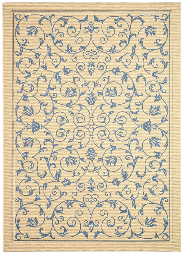 Safavieh Courtyard cy2098 - 3101 Natural / Blue Rugs - Safavieh - cy2098 - 3101 - 6