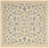 Safavieh Courtyard cy2098 - 3101 Natural / Blue Rugs - Safavieh - cy2098 - 3101 - 7sq