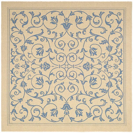 Safavieh Courtyard cy2098 - 3101 Natural / Blue Rugs - Safavieh - cy2098 - 3101 - 7sq