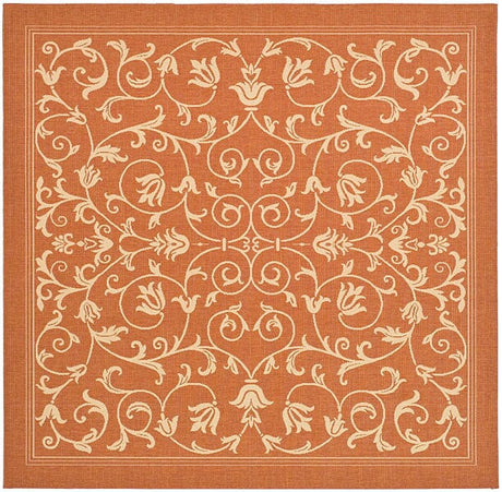 Safavieh Courtyard cy2098 - 3202 Terracotta / Natural Rugs - Safavieh - cy2098 - 3202 - 7sq