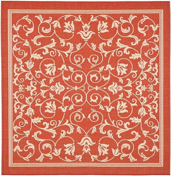 Safavieh Courtyard Cy2098 - 3707 Red / Natural Rugs - Safavieh - cy2098 - 3707 - 7sq