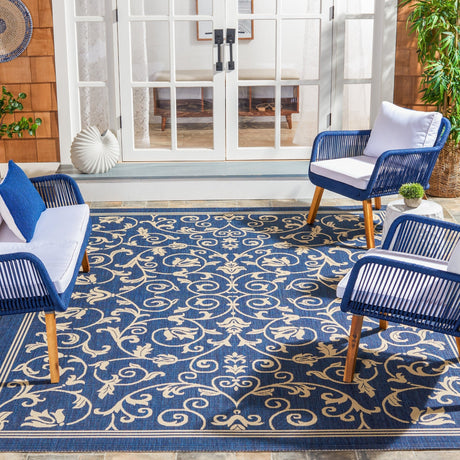 Safavieh Courtyard Cy2098 Navy/Beige Rug - Safavieh - cy2098 - 268 - 4r
