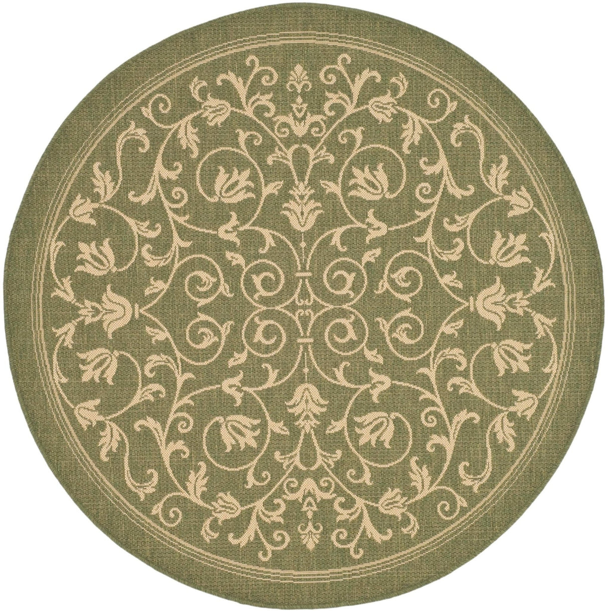 Safavieh Courtyard Cy2098 Olive/Natural Rug - Safavieh - cy2098 - 1e06 - 4r