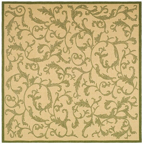 Safavieh Courtyard cy2653 - 1e01 Natural / Olive Rugs - Safavieh - cy2653 - 1e01 - 7sq